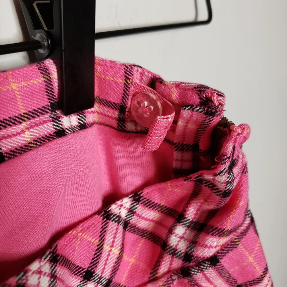 NWT Gymboree Size 4 Pink Plaid Ruffled Tiered Skort with an Adjustable Waist